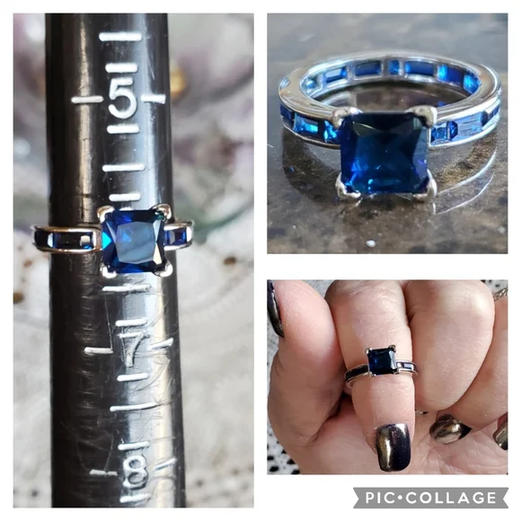 Genuine 4ct Blue Sapphire Ring Size 6 & 8 - Picture 8 of 8